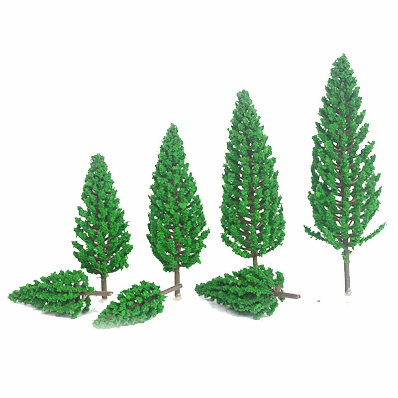 Simulation Landscape Model Tree Mini Plastic Green Pine Tree Building Train Sand Table Scene Handmade Small Tree Making Material