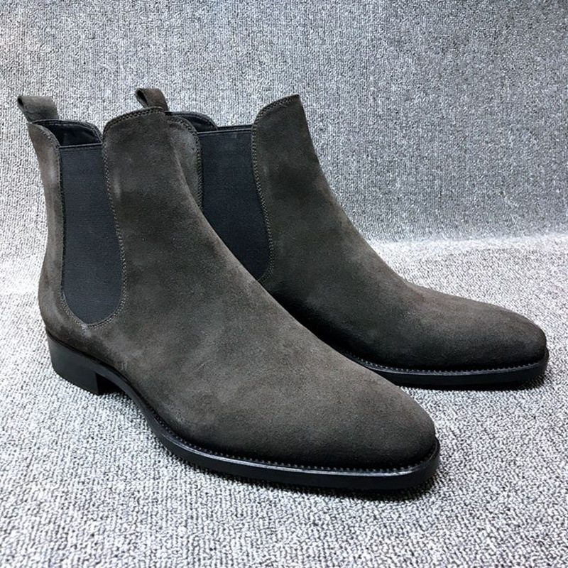 Aofu Shoes 4009 Faux Deer Leather Chelsea Casual Men's boots Anti-Fleece Ankle Shoes boots Martin Men's boots