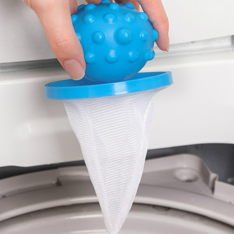 Washing Machine Float Filter Bag Hair Filter Hair Cleaner Cleaning Clothes Washer Ball (Spur Ball) Dark Color