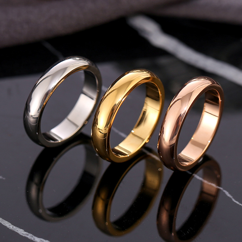 Europa e Stati Uniti stile caldo semplice titanio acciaio versione larga lucido semplice anello anello amanti anello indice dito acciaio inossidabile personalizzato_voghion.com