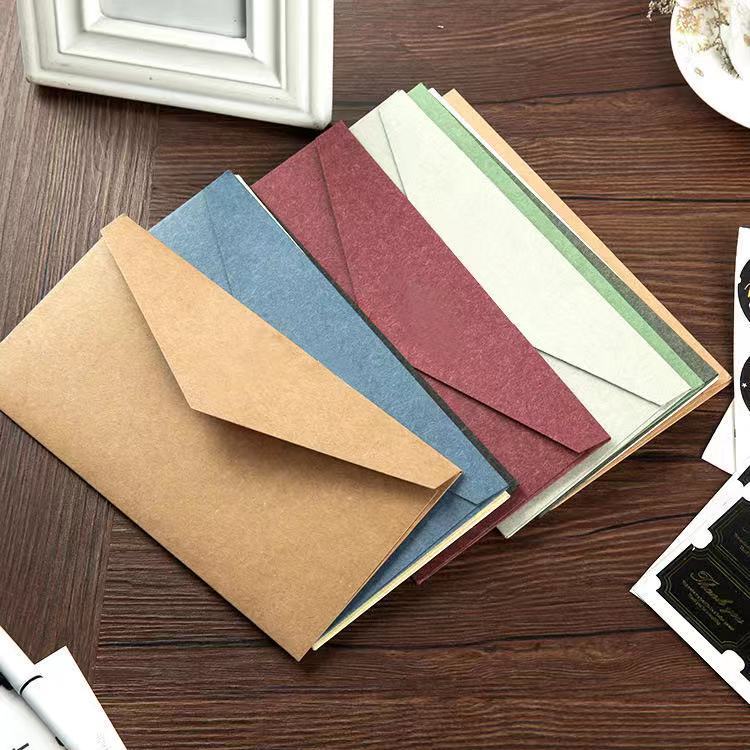 No.5 European retro lining paper solid color blank business envelope personalized invitation letter invitation envelope can be printed LOGO