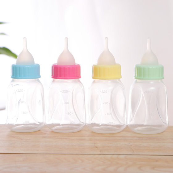 Spot wholesale skin panning Overflow Prevention double pacifier PET bottle 120ml cat bottle feeding water puppy bottle