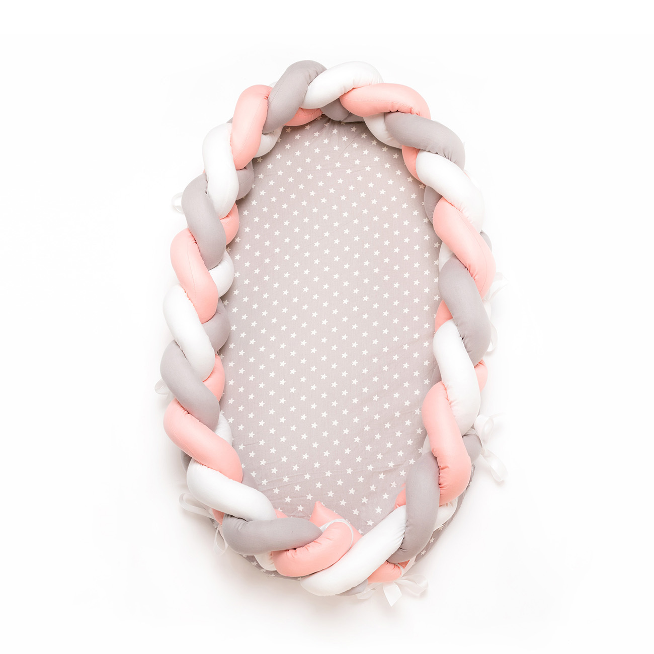 Cotton woven folding portable crib bed bionic removable and washable manual fence three-dimensional protective crib
