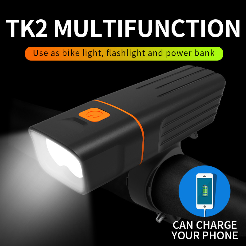 TK3自行車燈TK2前燈充電強光手電筒騎行裝備單車夜騎配件山地車燈