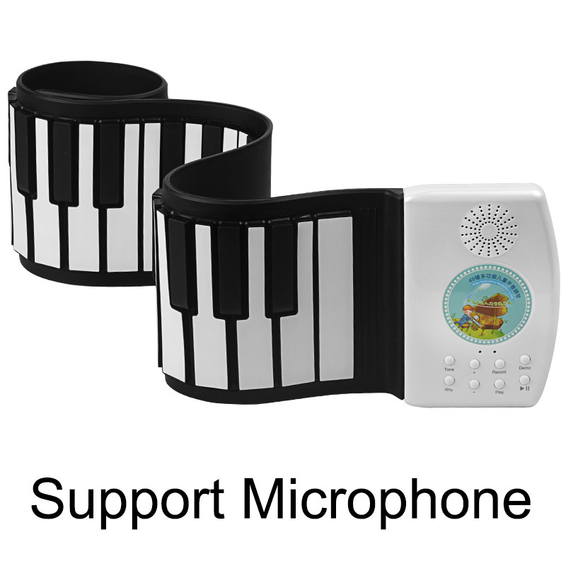 Hand roll piano 49 key color rechargeable children beginner portable folding electronic organ wholesale