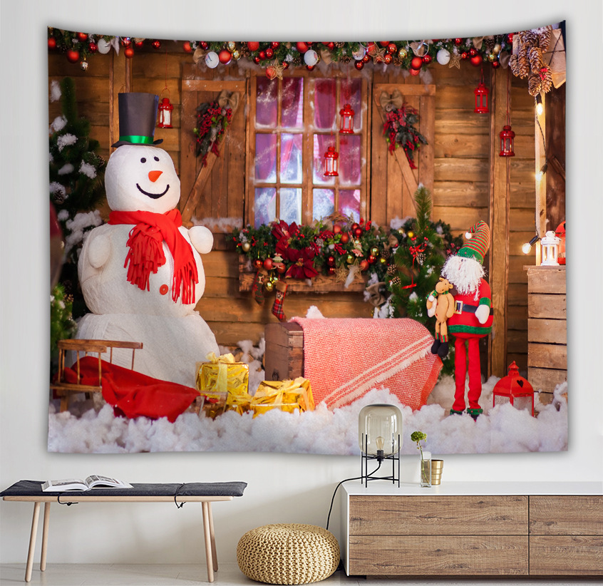 Amazon AliExpress eBay hot Christmas tapestry Christmas tree background wall Santa Claus hanging cloth T177