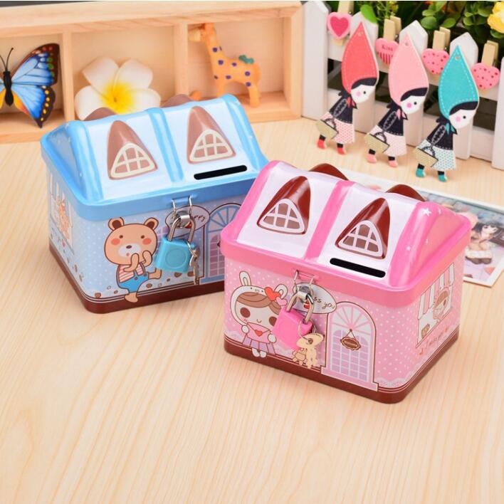 Small House piggy bank creative house men and women piggy bank piggy bank zero coin tin tin children Student Prizes
