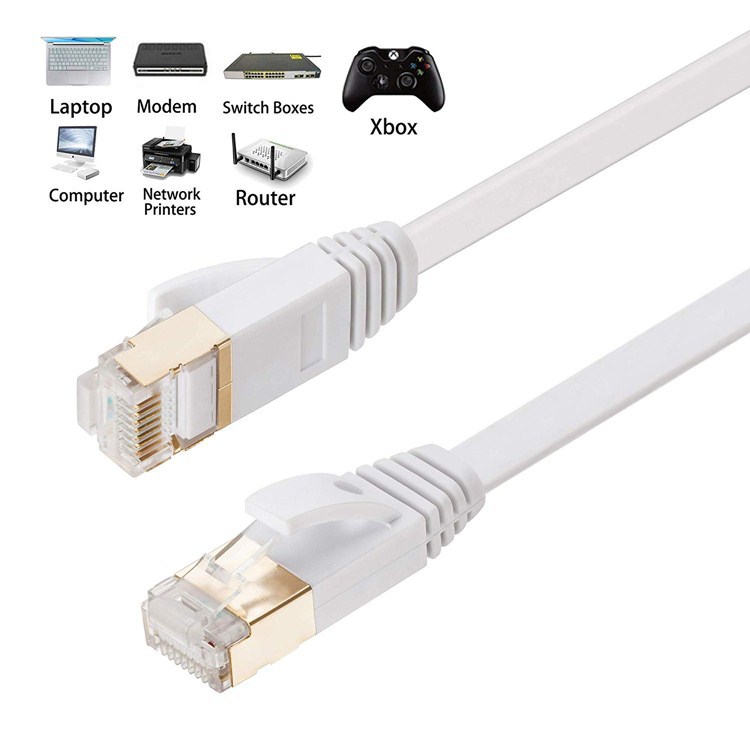Manufacturers directly supply seven types of network cable cat7 flat high-speed 10 trillion pure copper computer wide shielding network jumper 10 meters