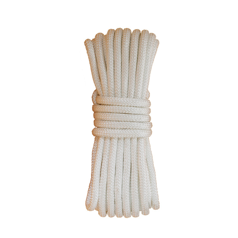 Haojie white nylon rope manufacturers wholesale core braided rope wear-resistant binding rope spot polyester braided rope