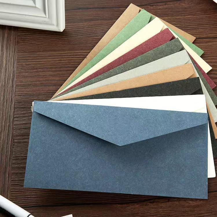 No.5 European retro lining paper solid color blank business envelope personalized invitation letter invitation envelope can be printed LOGO