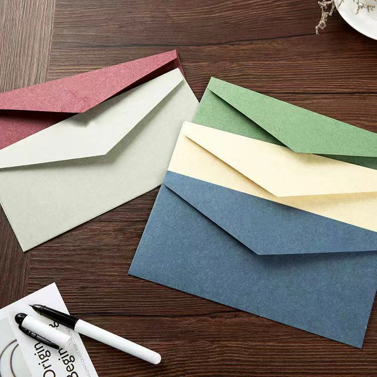 No.5 European retro lining paper solid color blank business envelope personalized invitation letter invitation envelope can be printed LOGO