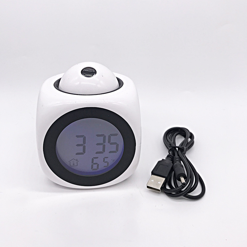 Creative projection electronic clock English clock projection clock multi-function alarm clock LCD projection alarm clock wholesale 2028
