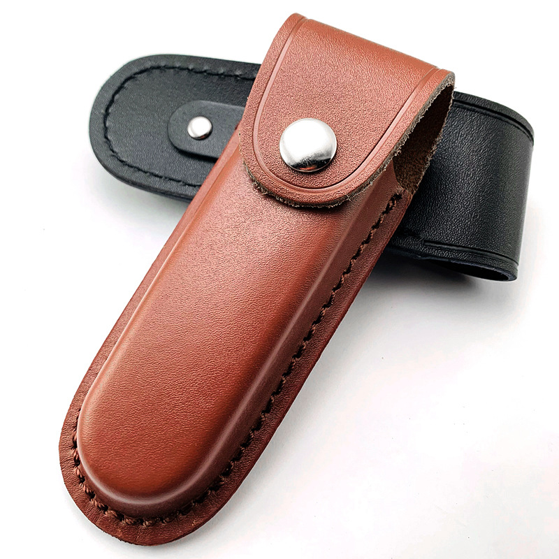 Scabbard/Knife Set Cowhide Sabre Folding Knife Head Layer Cowhide Knife Set Scabbard Folding Knife
