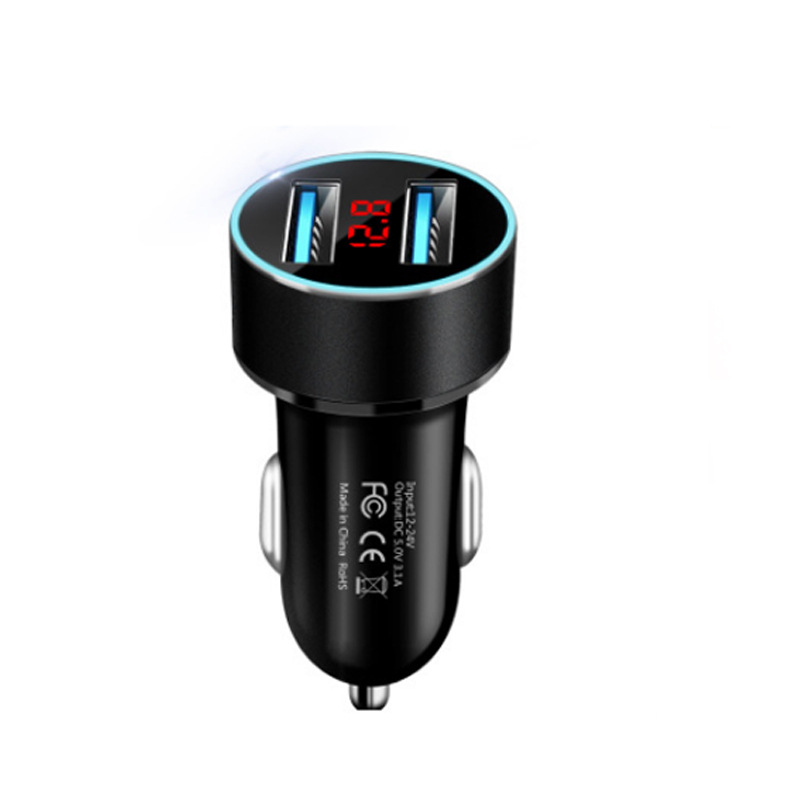 Digital display car charger 3.1A(OPP bag) black