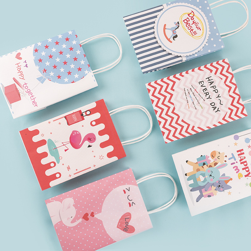 Spot Kraft paper bag gift bag children cartoon tote bag birthday party cross border Paper Bag tote bag manufacturers