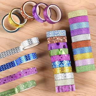 Creative gold powder flash glitter powder witch empty cute DIY handmade tape lace decoration non-trace adhesive tape