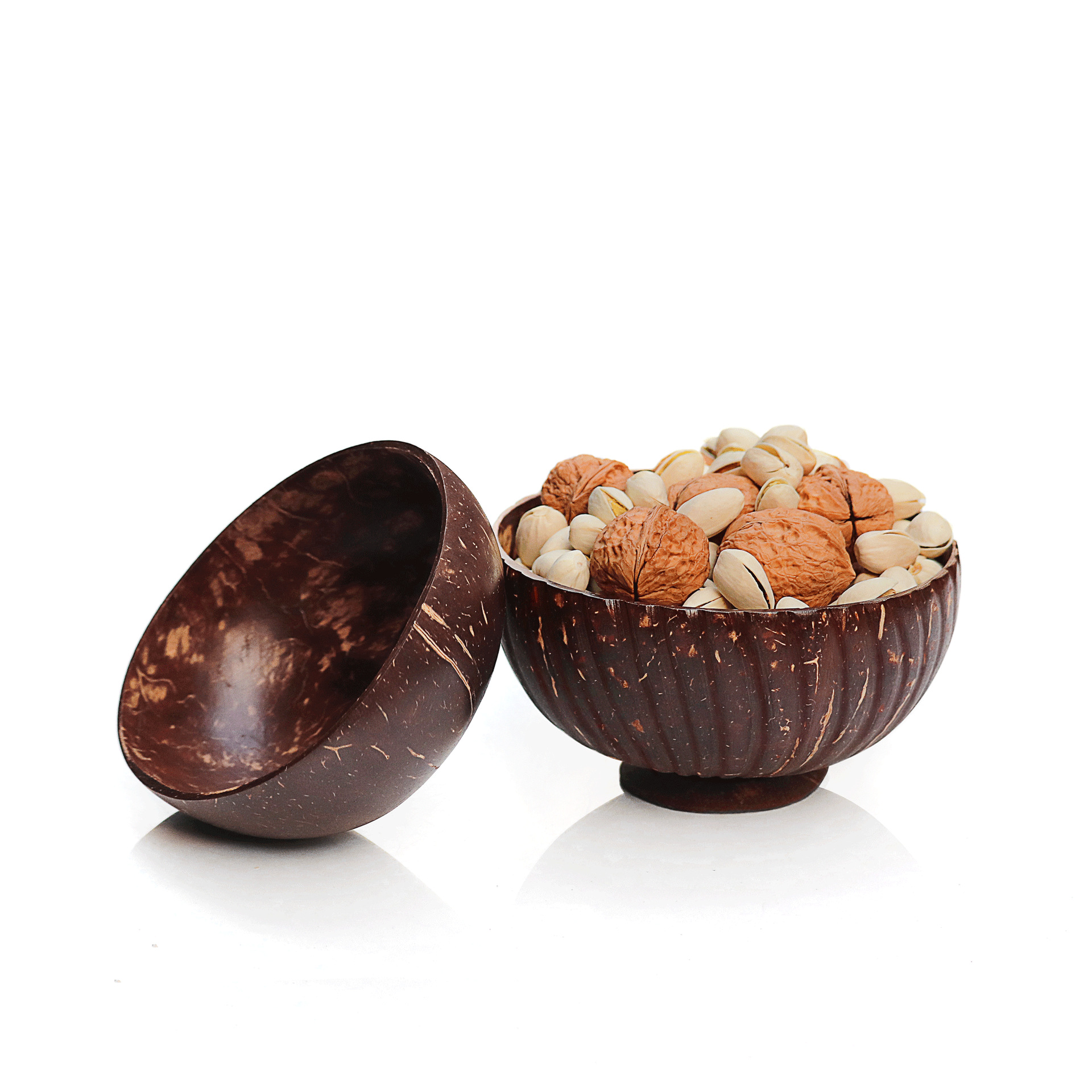 Natural Vietnam coconut shell bowl coconut wooden spoon mixing spoon spoon spoon Hainan old coconut shell fork knife fruit salad bowl