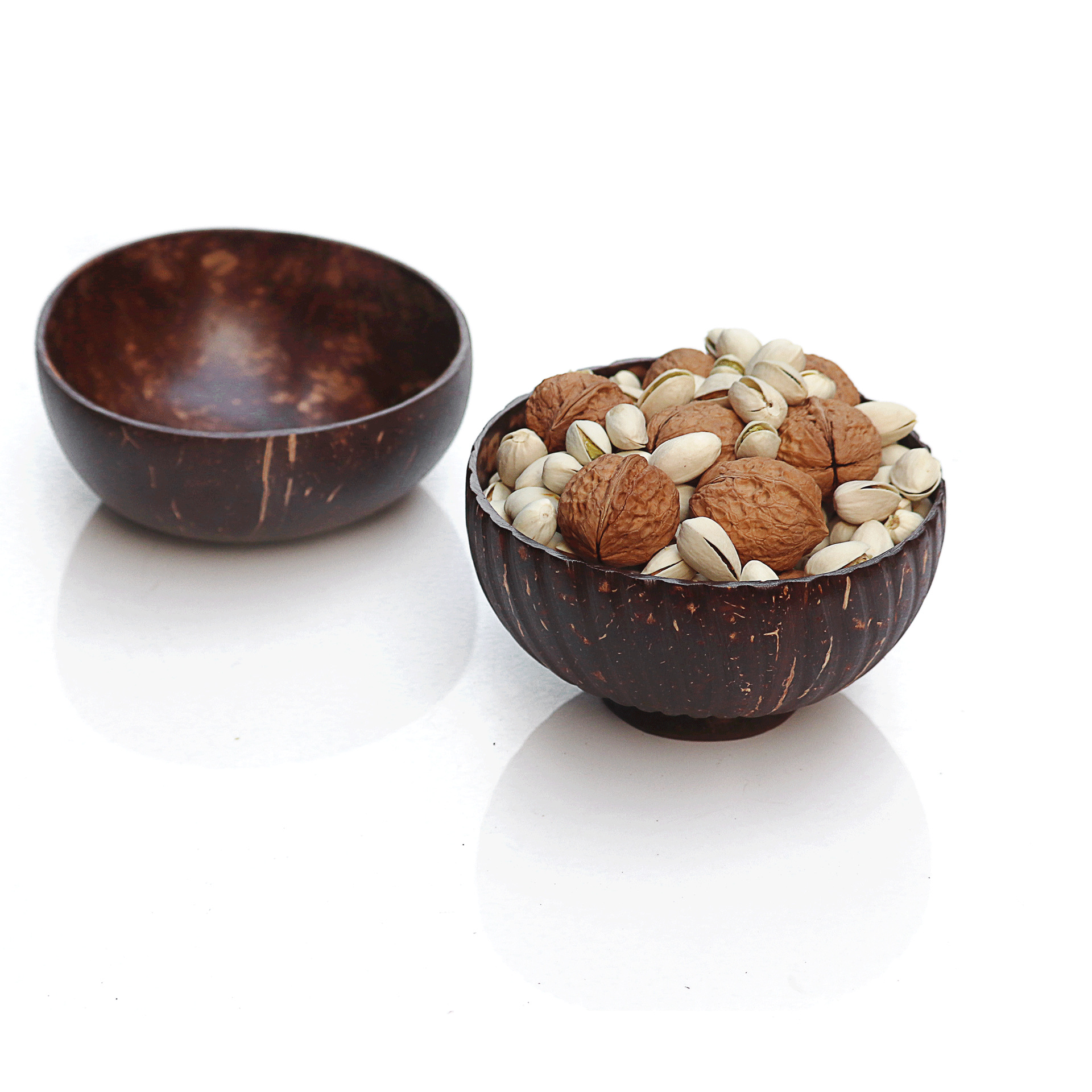 Natural Vietnam coconut shell bowl coconut wooden spoon mixing spoon spoon spoon Hainan old coconut shell fork knife fruit salad bowl