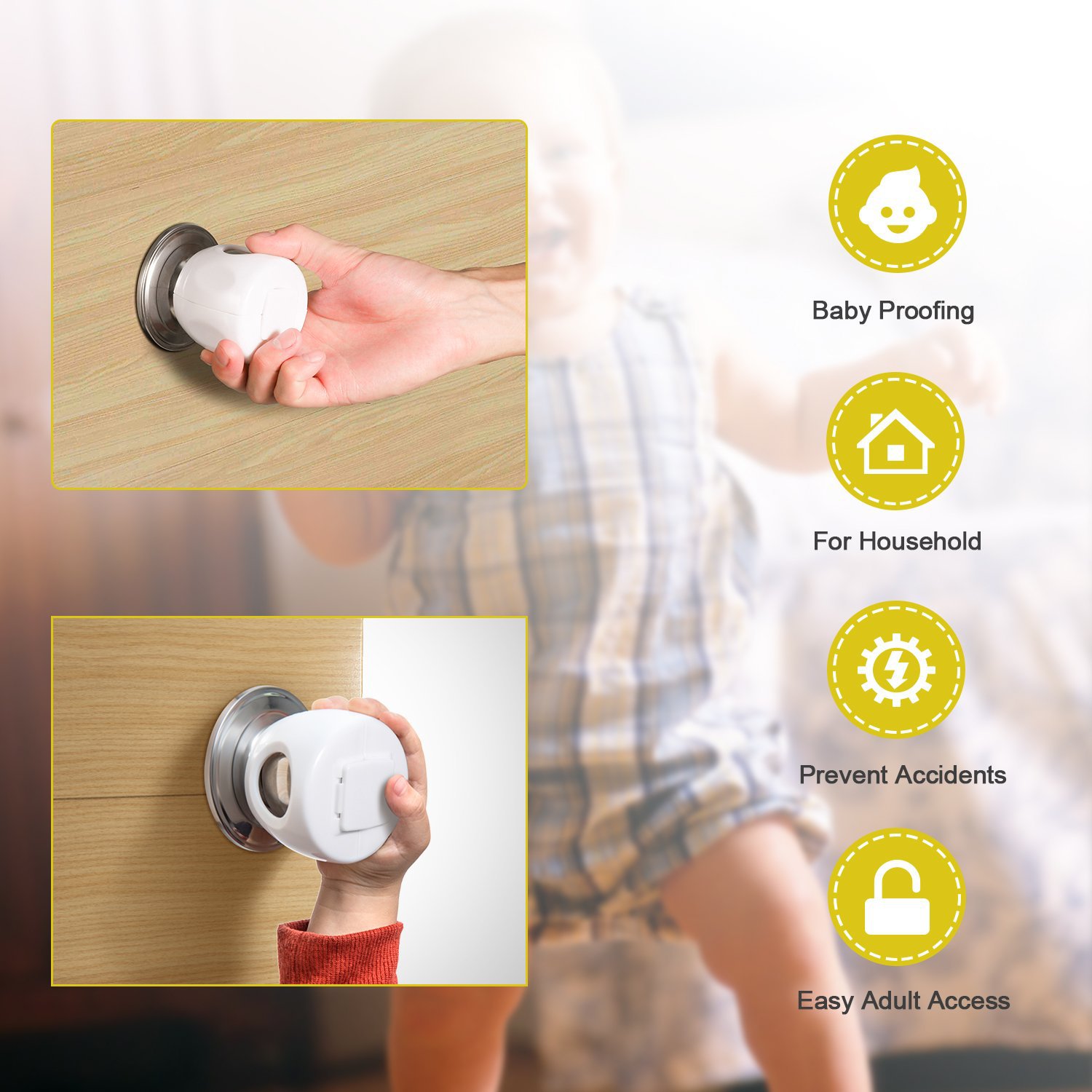 Children's door handle protective cover baby ball lock anti-door handle gloves round lock ball lock protective cover