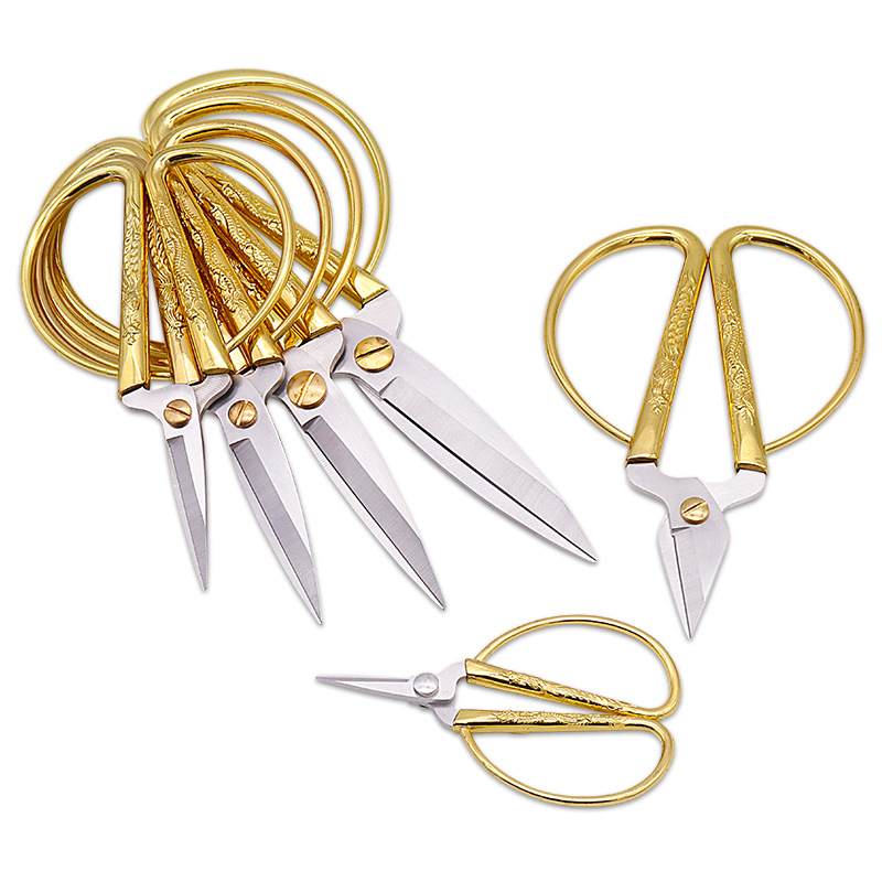 Stainless steel dragon and phoenix scissors alloy dragon and phoenix scissors auspicious retro paper cut opening scissors household tailor scissors