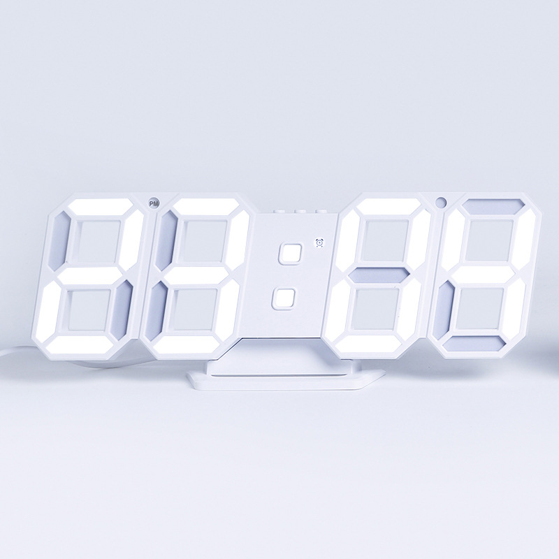 Supply Korean creative 3D clock LED digital clock plug-in wall stereo clock simple fashion clock