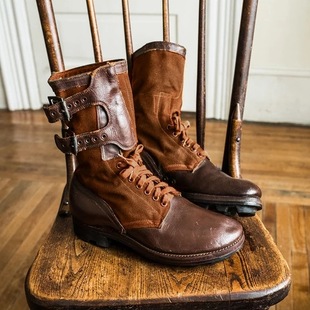 Factory Foreign Trade Vintage Military Boots Martin Boots Flat Color Spliced Chelsea Boots Men's Boots Large Size