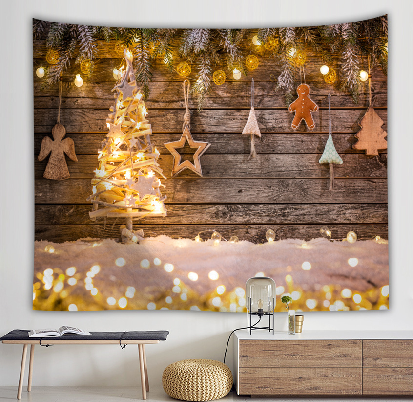 Amazon AliExpress eBay hot Christmas tapestry Christmas tree background wall Santa Claus hanging cloth T177