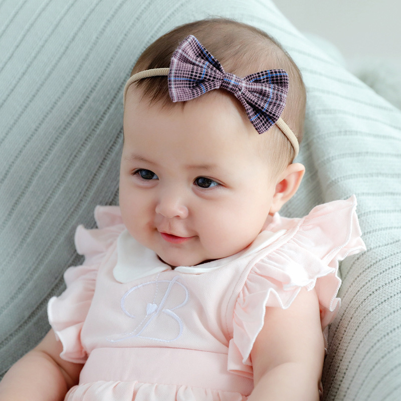 80527 Bow Nylon Traceless Small Hair Band Sweet Baby Fabric Headwear Children's Hair Accessories Set 3 Piece Set