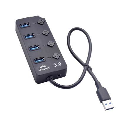 USB 3.0 HUB new 4-port independent key switch 3.0 high-speed transmission one-to-four extender