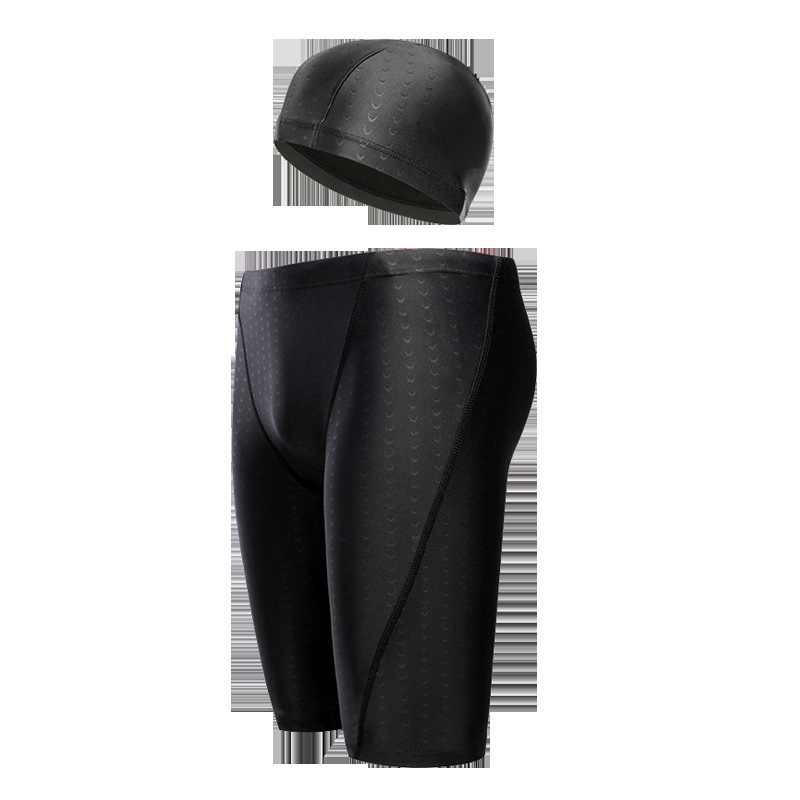 Waterproof shark skin five swimming trunks men's swimming trunks set 2023 new solid color swimming trunks men's spot wholesale