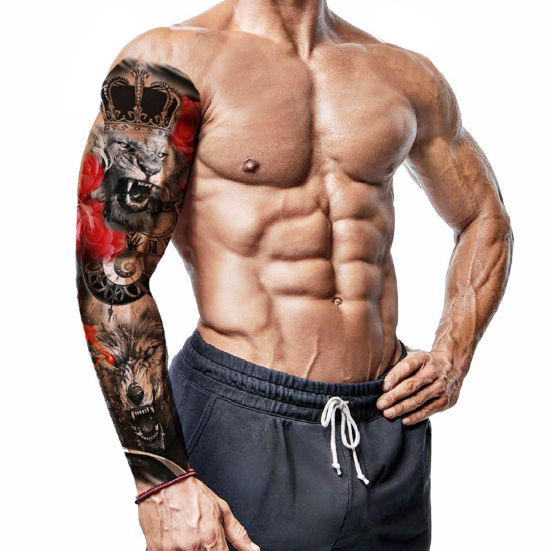 Full arm tattoo stickers manufacturers in stock wholesale Jesus virgin crown lion waterproof tattoo stickers cross-border supply