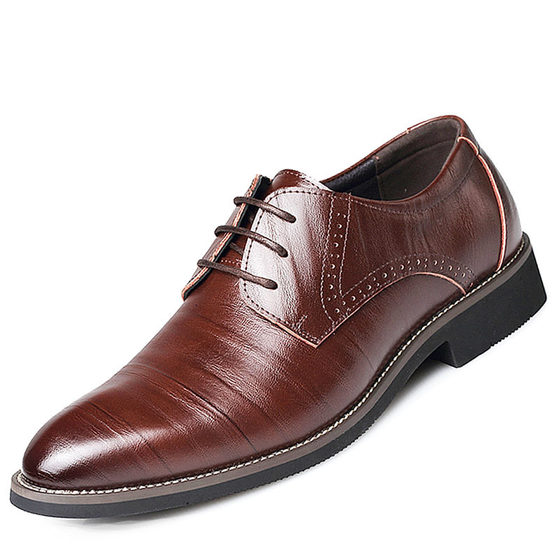 2023 New Business Casual Men's Shoes Genuine Leather Dress Office Shoes Wedding Best Man Shoes Cross-border Large Size Leather Shoes