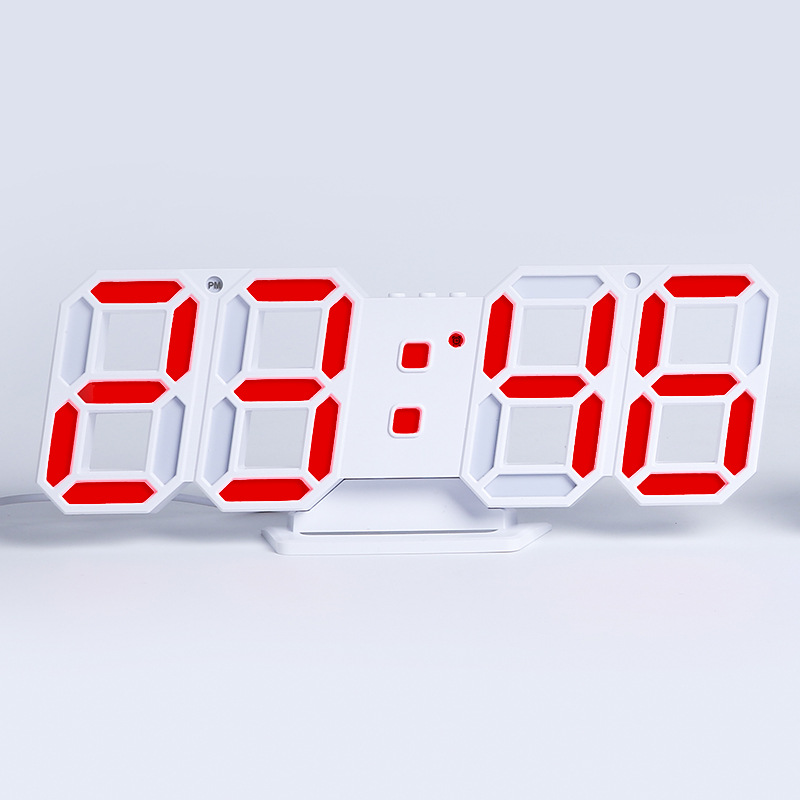 Supply Korean creative 3D clock LED digital clock plug-in wall stereo clock simple fashion clock