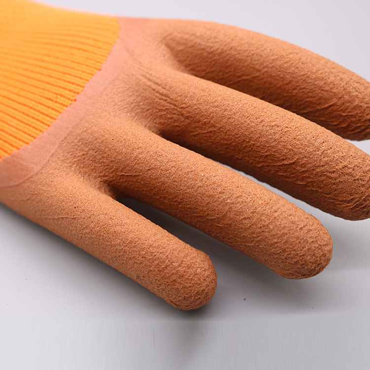 Terry-soaked cold storage labor protection gloves wear-resistant wholesale winter cashmere antifreeze warm padded cotton waterproof gloves