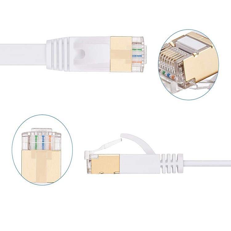 Manufacturers directly supply seven types of network cable cat7 flat high-speed 10 trillion pure copper computer wide shielding network jumper 10 meters