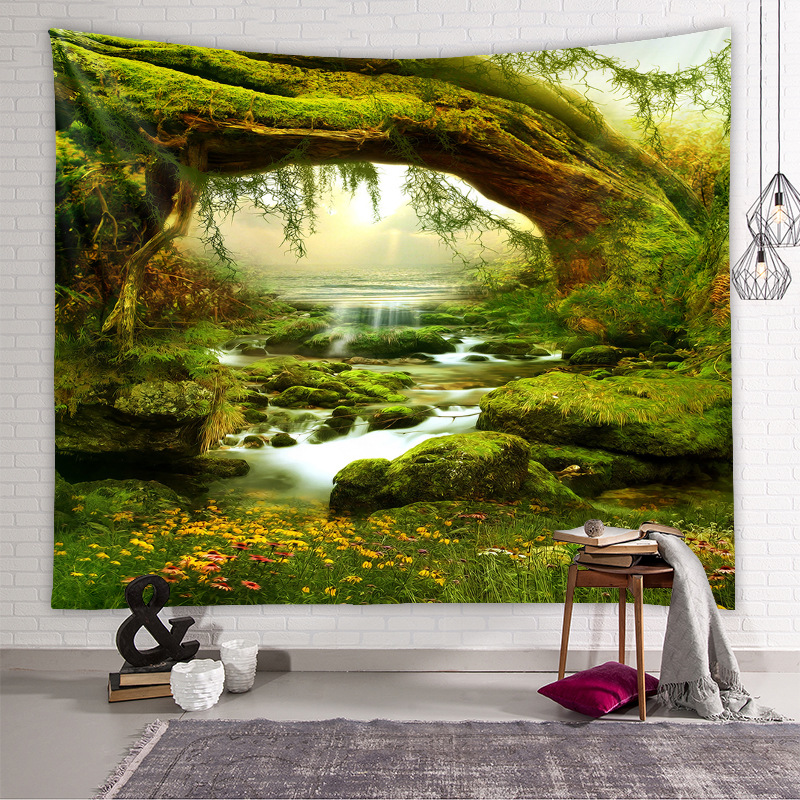 Tapestry Amazon Cross-border Home Background Cloth ins Style Bohemian Decorative Hanging Cloth European and American Scenery Tapestry