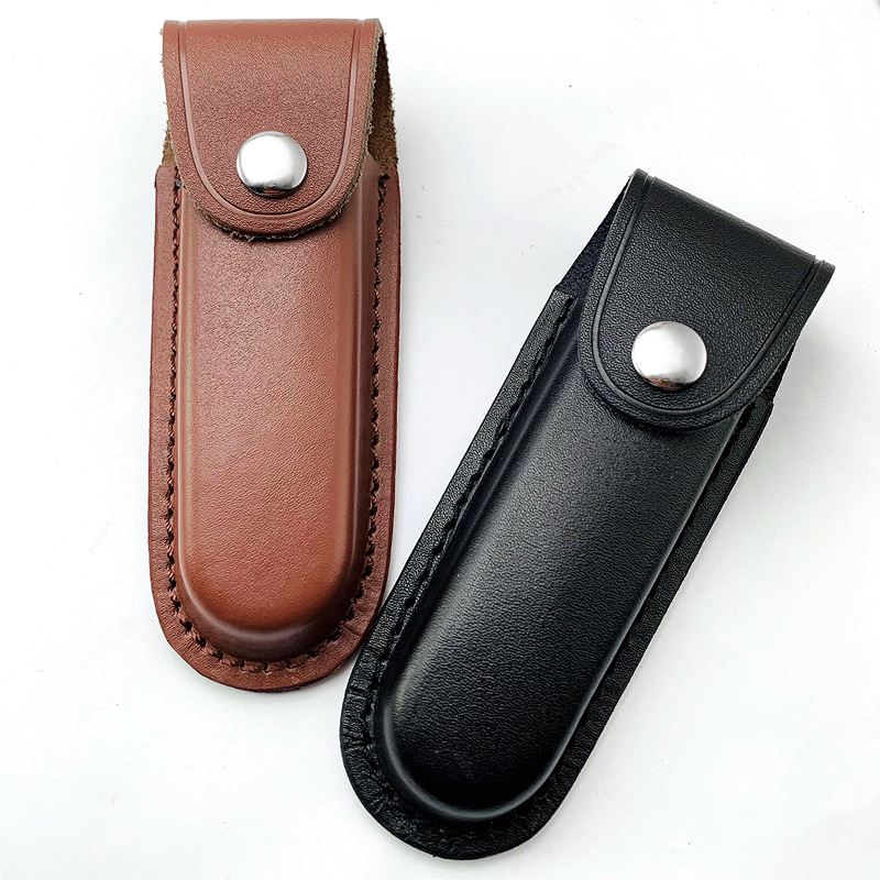 Scabbard/Knife Set Cowhide Sabre Folding Knife Head Layer Cowhide Knife Set Scabbard Folding Knife