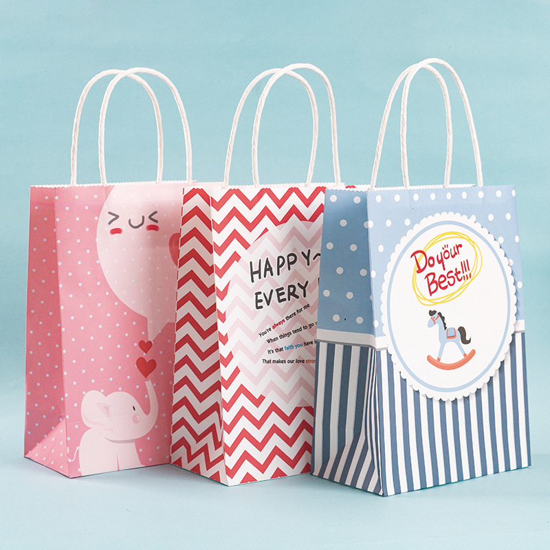 Spot Kraft paper bag gift bag children cartoon tote bag birthday party cross border Paper Bag tote bag manufacturers