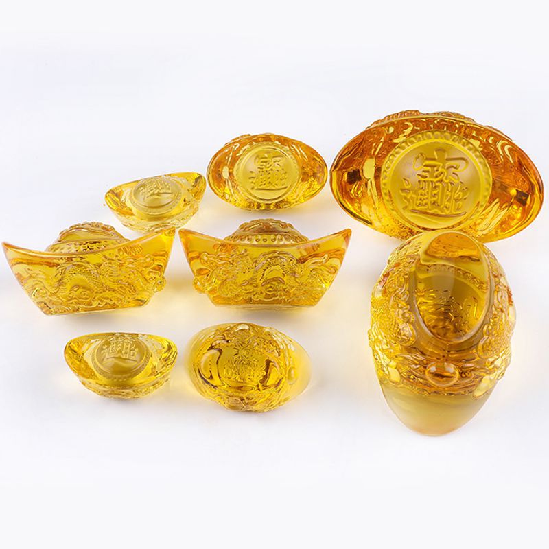 New crystal ingot Double Dragon play ball ingot dragon pattern glass ingot into the treasure home decoration small ornaments wholesale