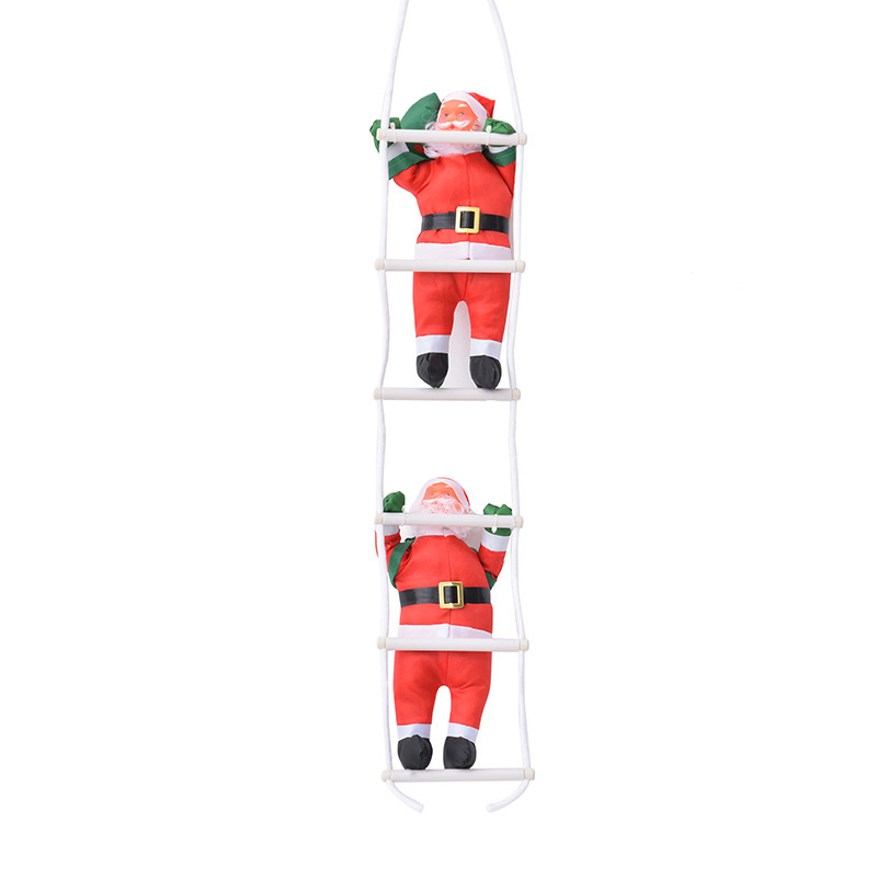 クリスマス装飾品25cmはしご登りロープサンタクロース人形ストラップ家庭装飾プレゼント工場スポット|undefined