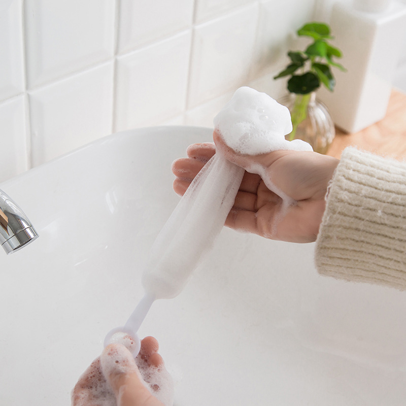 Japanese-style pull ring foaming net handmade soap foaming net facial cleanser foaming net soap soap bag cleansing foam net