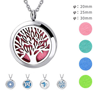 Factory spot stainless steel hollow aromatherapy pendant foreign trade 316L titanium steel magnet essential oil perfume necklace wholesale