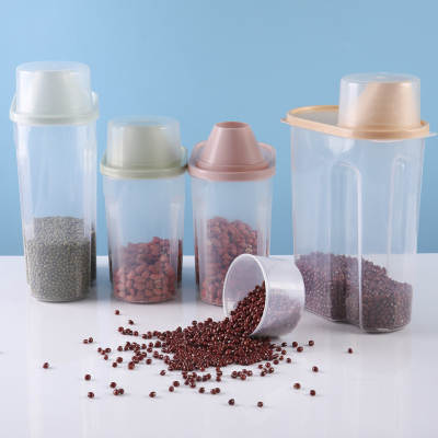 Kitchen Food Storage Box Transparent Grain Cereal Jar Sealed Jar Storage Jar Rice Bucket Storage Jar Plastic Storage