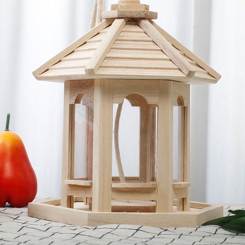 Wooden Feeder Bird Cage Wooden Tiger Parrot Cage Finch Thrushcross Bird House Pine Bird Nest Outdoor Balcony Pet