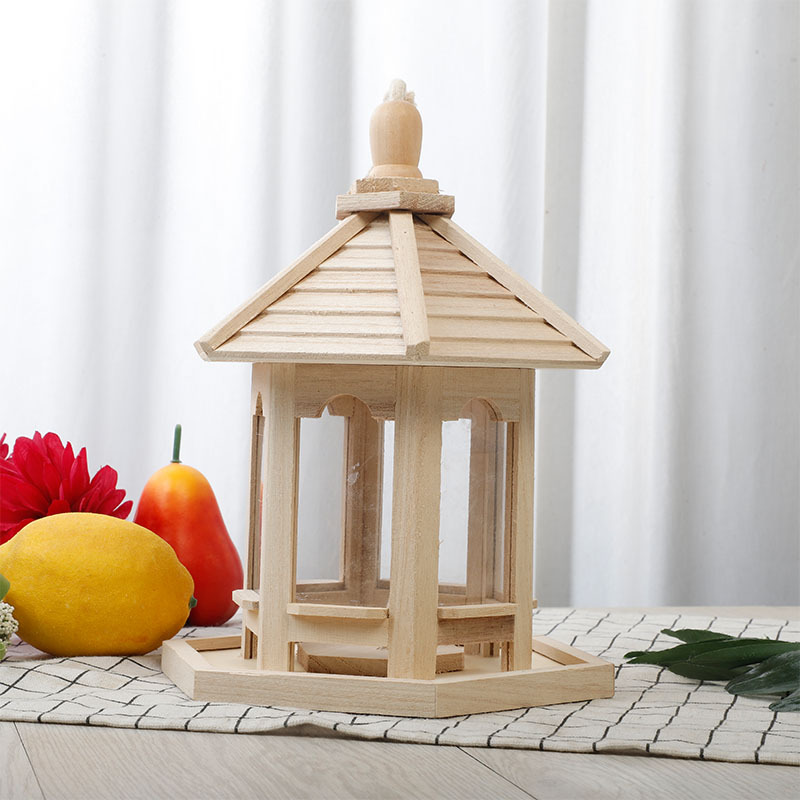 Wooden Feeder Bird Cage Wooden Tiger Parrot Cage Finch Thrushcross Bird House Pine Bird Nest Outdoor Balcony Pet