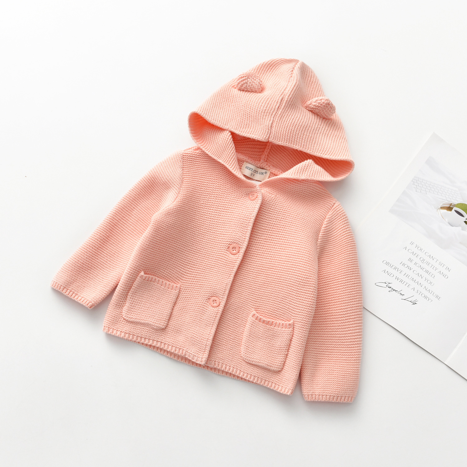 2023 new spring sweater coat women cardigan warm children's coat hooded long sleeve children's top wholesale