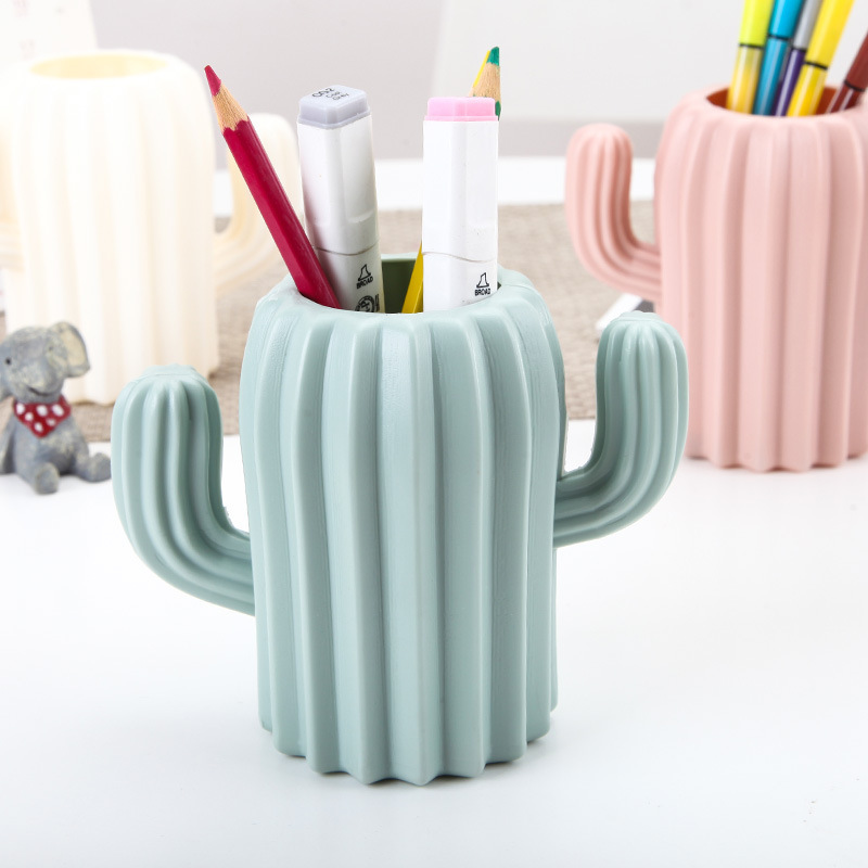 Nordic cactus vase creative home furnishings indoor decorations potted succulent plastic PE vase imitation glaze