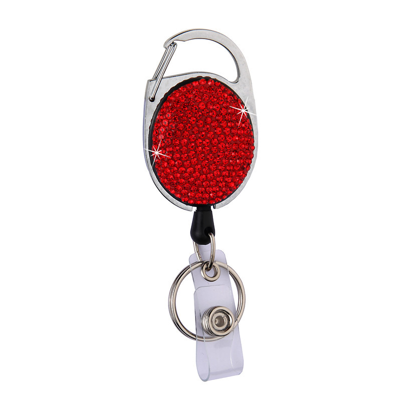 Manufacturers supply clay easy-pull buckle easy-pull metal retractable keychain egg-shaped oval ID buckle buckle