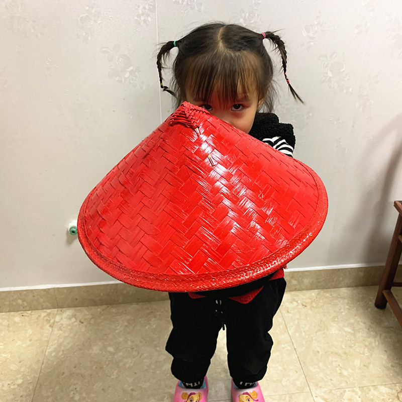 Children's dance hat hat Red Hat stage props hat multi-color spot bamboo straw hat spot