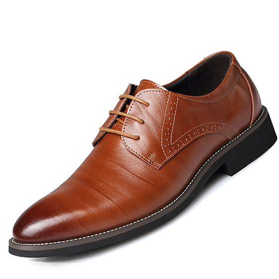 2023 New Business Casual Men's Shoes Genuine Leather Dress Office Shoes Wedding Best Man Shoes Cross-border Large Size Leather Shoes